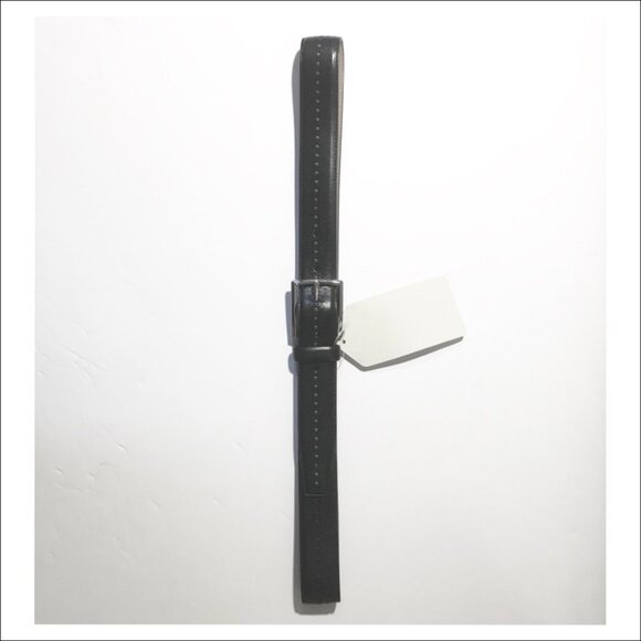 Cole Haan Men’s Black & Tan Leather Belt w/Laser Cut Detailing- Size 36”-NWT - Picture 1 of 4